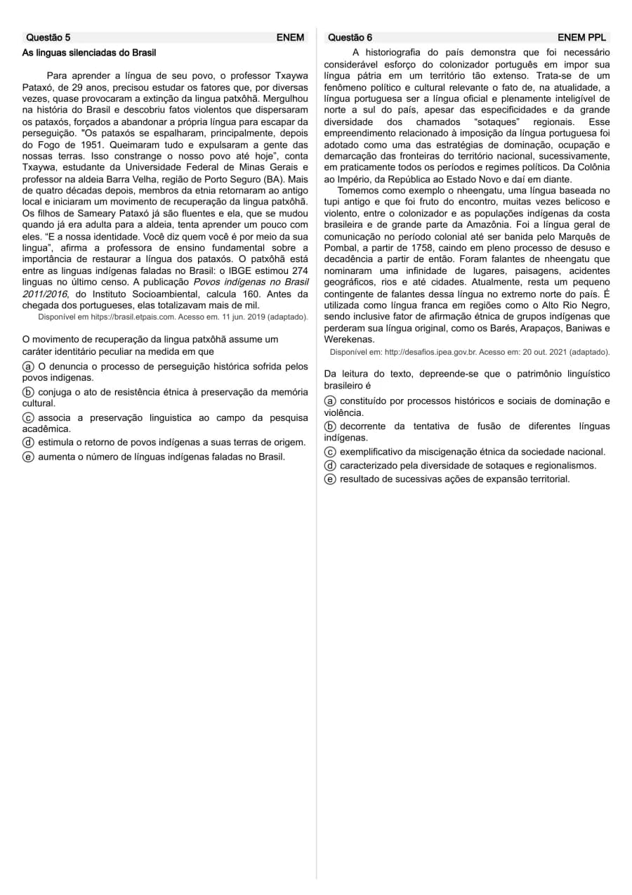 Segunda página real da lista Aumente a TRI em Linguagens